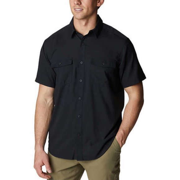 Columbia Men's James Bay Short‎ Sleeve Woven Shirt BLACK - Picture 1 of 6
